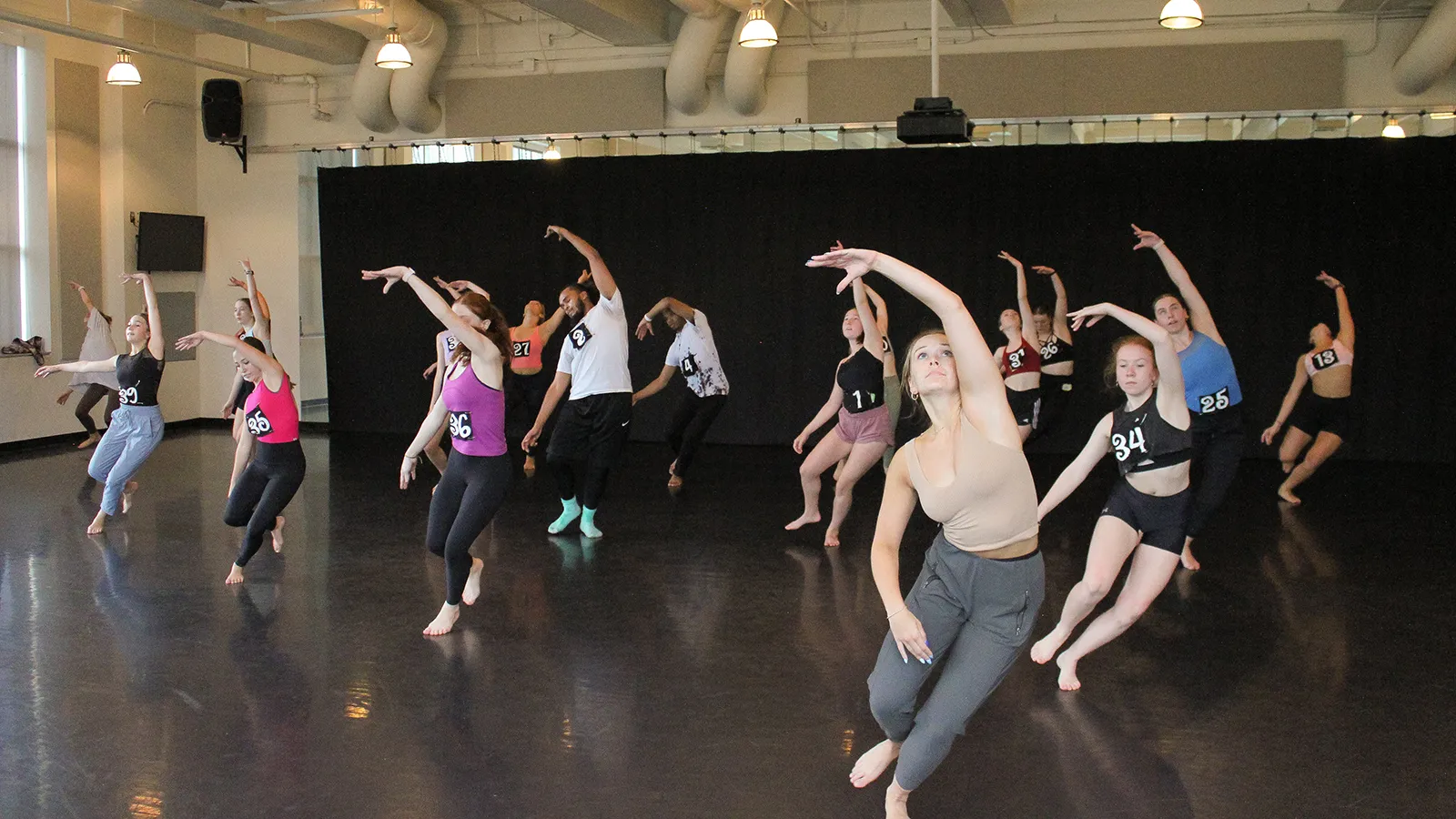 Dance students in a studio