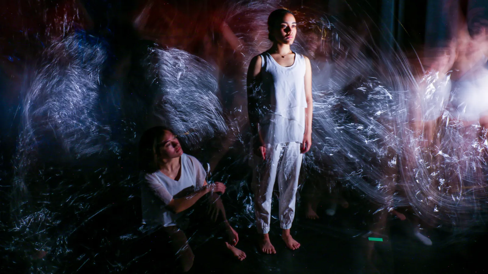 Dancers performing with video effects