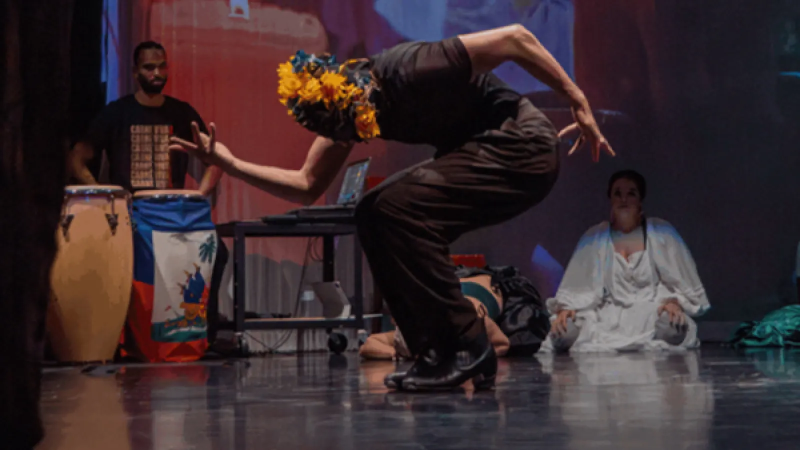 Dancer performing on a stage