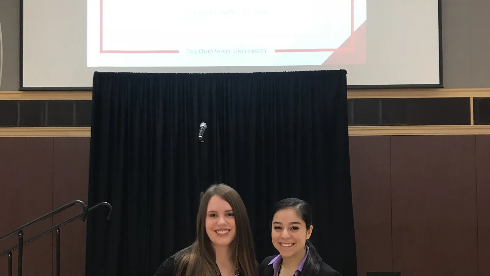 Marissa Ajamian and Danielle Kfoury at the Denman Undergraduate Research Forum
