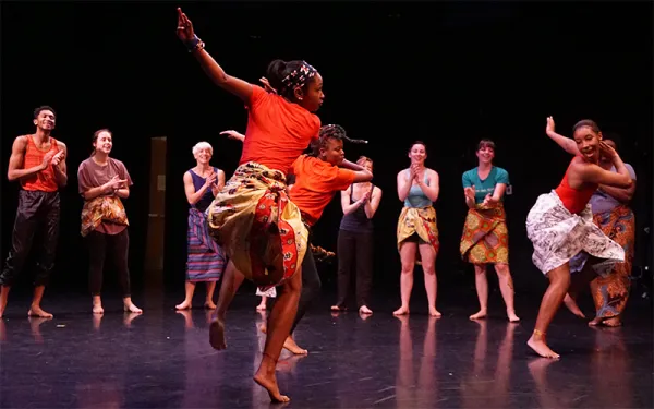 Dancers dancing on stage